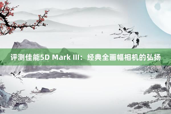 评测佳能5D Mark III：经典全画幅相机的弘扬